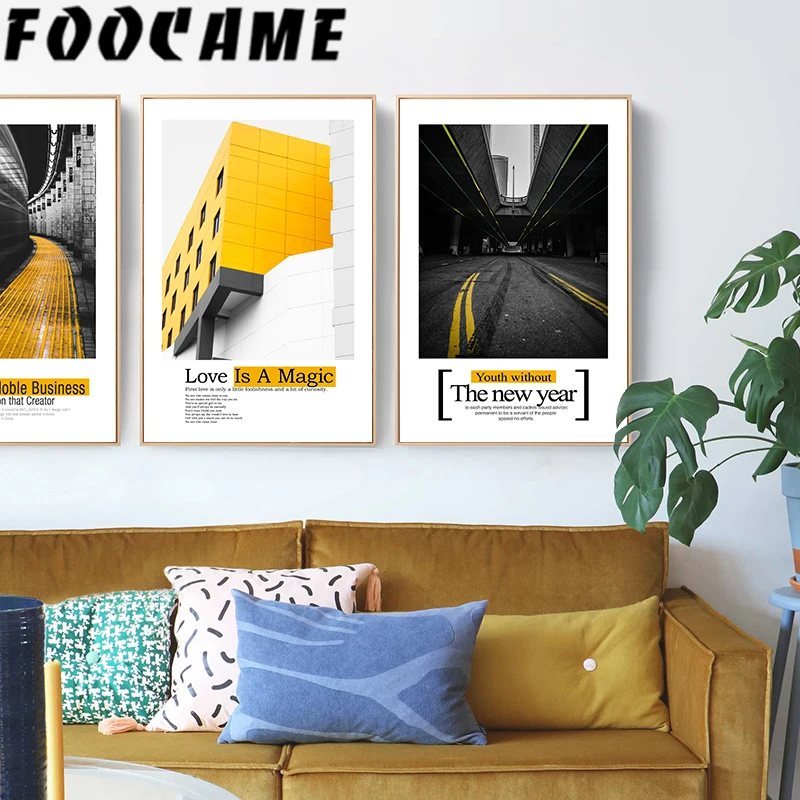 Винтажная Картина на холсте дорожное метро пейзаж скандинавские ins Современное