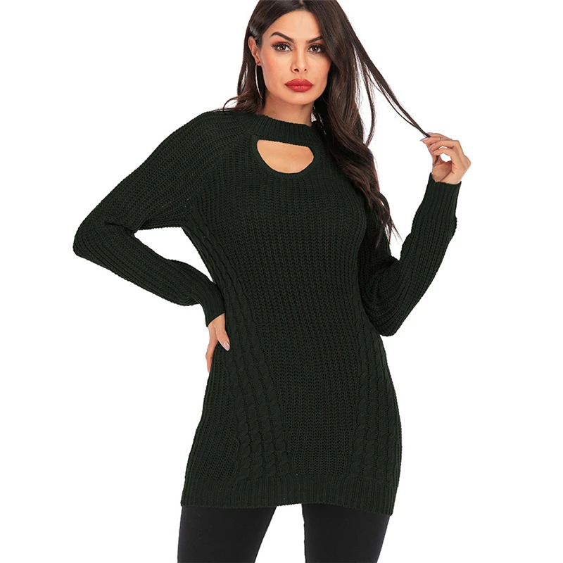 

Large size Fashion Women Sweaters Solid color bottoming Women 2020 Autumn Winter New Loose Long Knit Sweater Female W138
