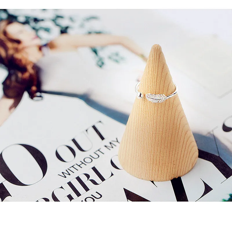 

Retro Minimalist Silver Color Adjustable Finger Rings Women Personality Feather Arrow Leaf Opening Rings Girl Jewelry Best Gift