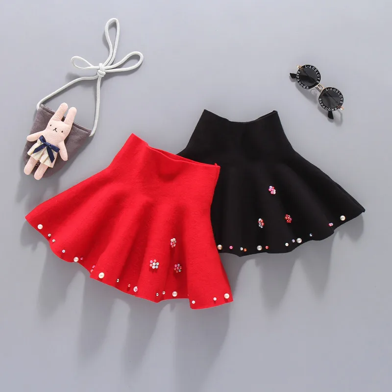 Детская вязаная юбка пачка для девочек вечерние юбки на осень и зиму милые