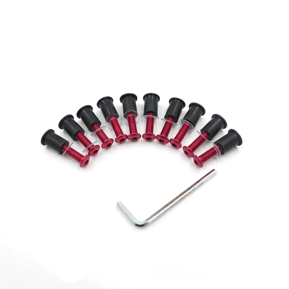 Aftermarket free shipping motorcycle parts Windshield Bolts Nuts Screw for Yamaha Kawasaki Ducati Honda Suzuki Red |