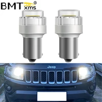 bmtxms 2pcs 1156 ba15s p21w led car turn signal light for jeep compass 2011 2019 canbus auto tail bulb brake lights reverse lamp