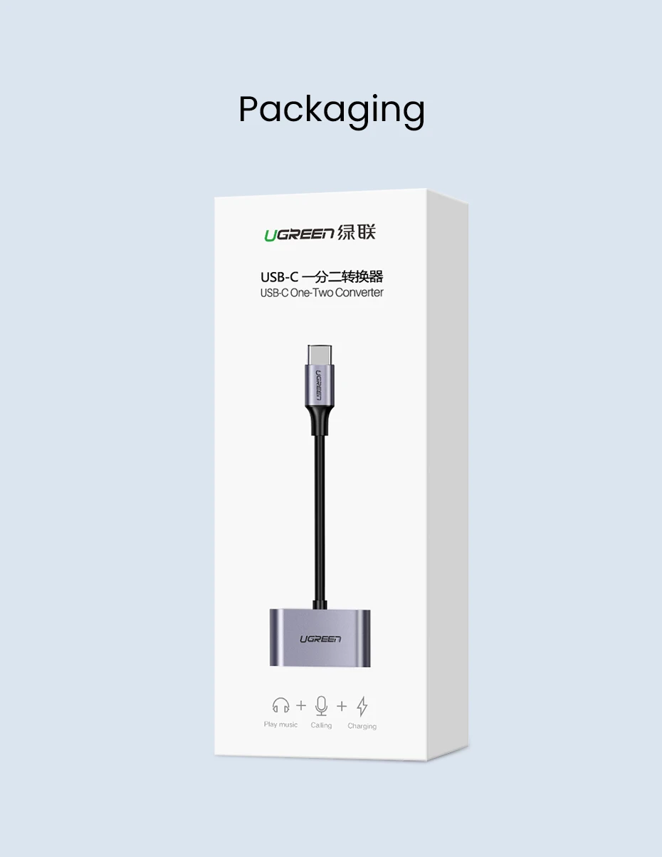 UGREEN 2 в 1 Тип C к двойной цифровой USB C аудио сплиттер под Наушники Адаптер для iPad Pro Google Pixel 2XL huawei P30 Pro Mi8
