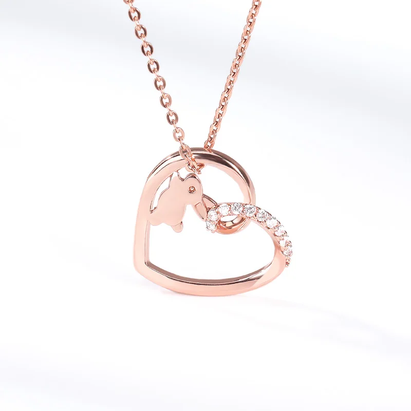 Контракт животное-оригами Цепочки и ожерелья прекрасный золота с фианитами в