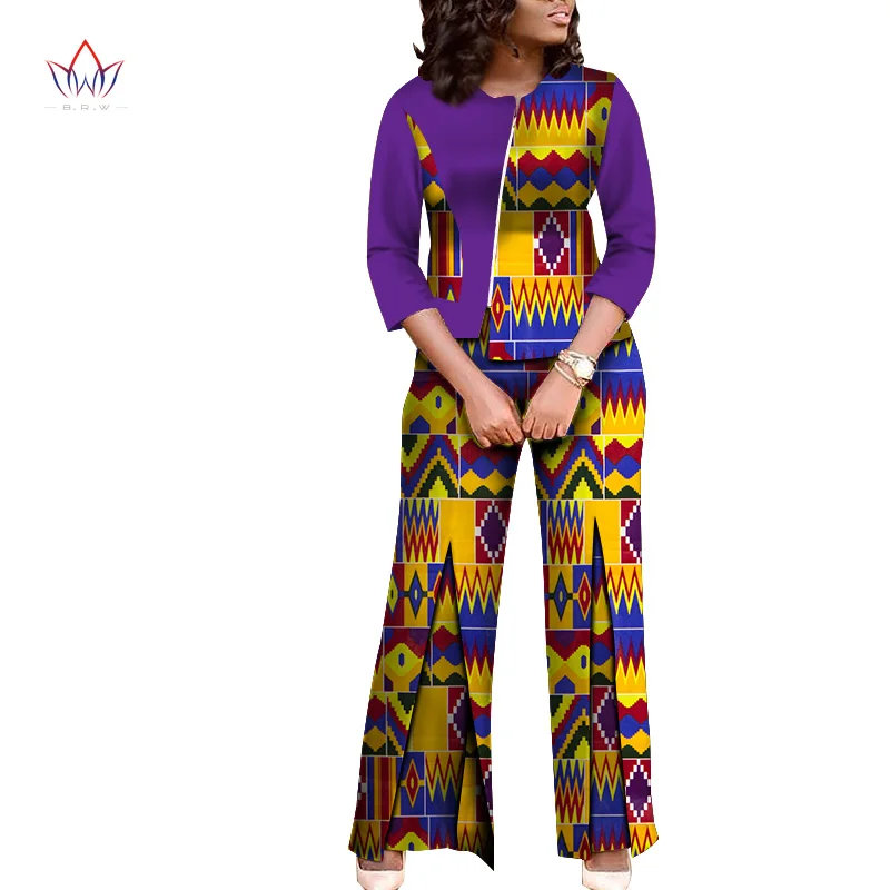 Женский костюм Дашики комплект из топа и штанов в африканском стиле летняя