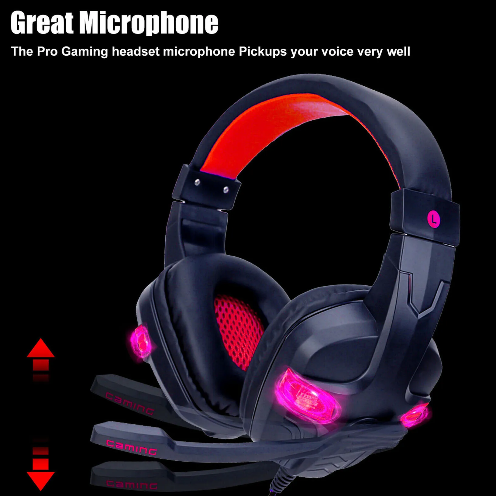 

Pro Gaming Headset With LED For XBOX One PS5 Laptop Headphones Microphone 2020