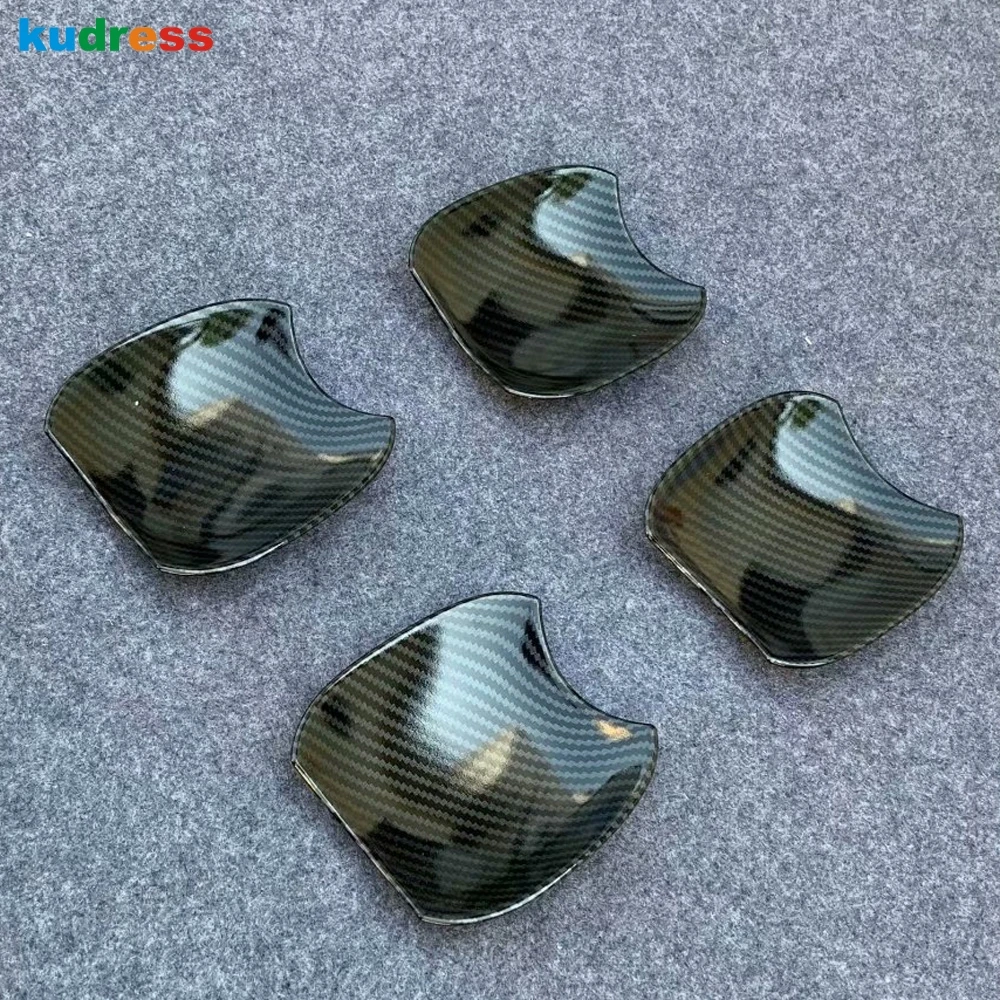 Carbon Fiber Для Toyota RAV4 RAV 4 ABS Хромированная дверная ручка Чаша Защитная крышка Накладка протектор Авто аксессуары - Цвет: Carbon Fiber