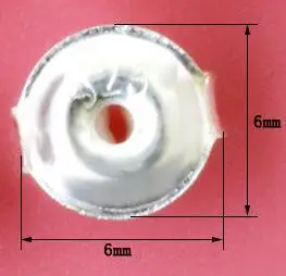6mm 10 шт., серьги из стерлингового серебра 925 пробы с бабочкой, серьги из стерлингового серебра с серебряными аксессуарами для ювелирных изделий, Шарм для изготовления ювелирных изделий - Цвет: 6mm