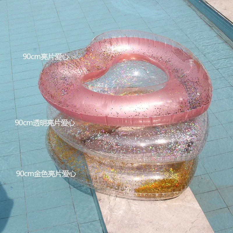 

90 INS Hot Inflatable Sweet Heart Swimming Rings Laps Giant Pool Party Lifebuoy Floats Mattress Swimming Circle Pink Red