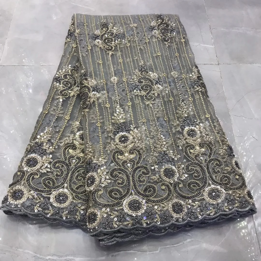 

Nigeria lace fabric African lace fabric 2021 high quality lace with sequins, French lace fabric J4302