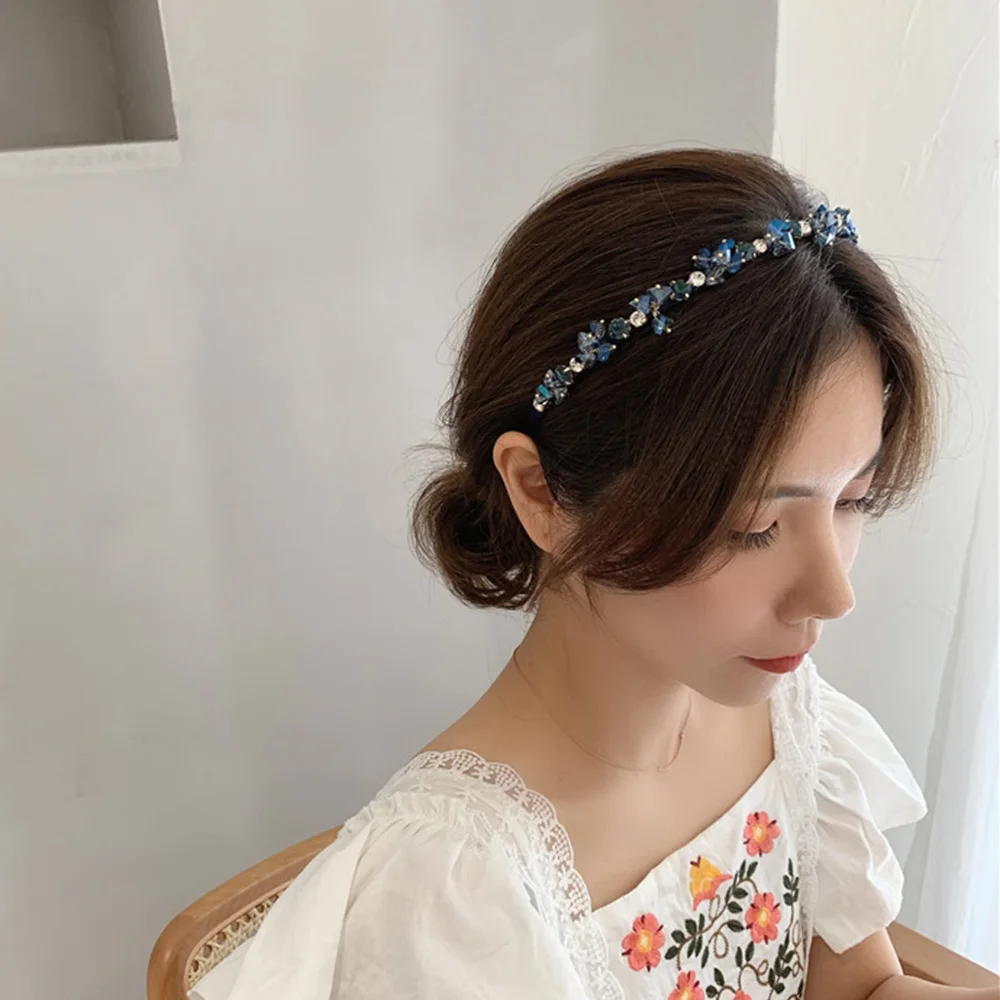 Luxury Crystal Hairband Rhinestone Retro Headbands French Elegant Hair Hoop Headband Thin Accessories |