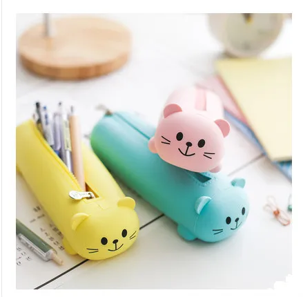 

Creative Cute Pencil Cases Kawaii School Silica gel Pen Bag Box Case Pouch Office Stationary Material Supplies Coin Purse