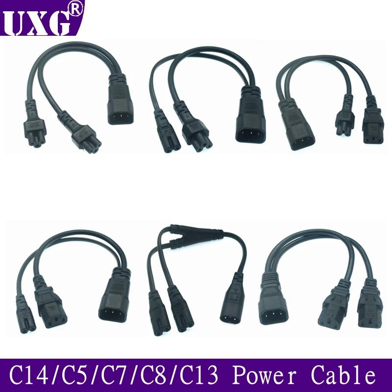 Штекер IEC 320 C14 к распределителю питания 2XC13 C5 C7 C8 C13 Female Y-типа кабель адаптера C14-2