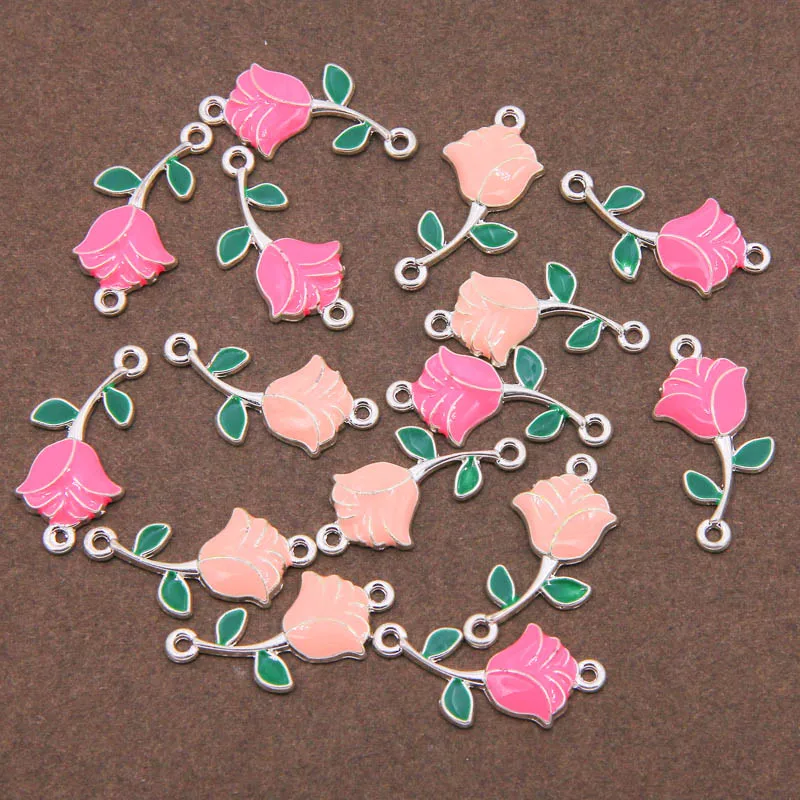 Серьги-гвоздики с розами серебристые 6 шт. | Украшения и аксессуары