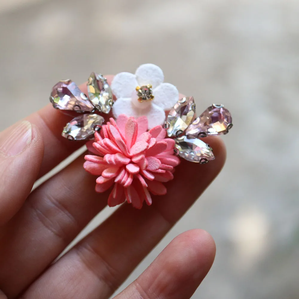 3pcs/lot flower beaded appliques patches for clothing DIY iron on rhinestone Embroidery parches bordados para ropa | Дом и сад