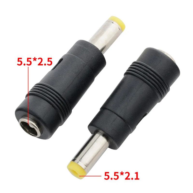 

2Pcs 5.5x2.5mm Female to 5.5x2.1mm Male DC Power Connector Adapter Laptop New