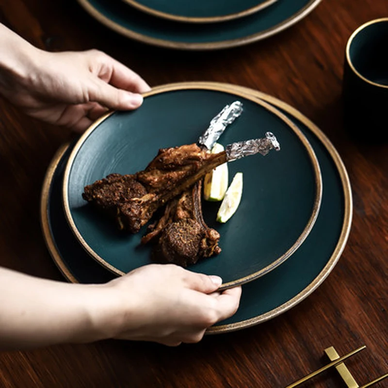 Керамическая глубокая тарелка в западном стиле блюдо для макаронных изделий