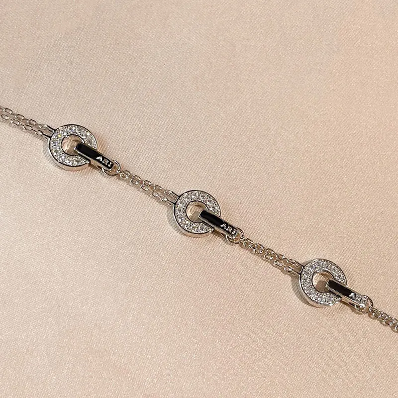 hot sale 11 classic logo bvl rome shining inlaid stone round bracelet ladies high end luxury jewelry fashion popular brand gift free global shipping