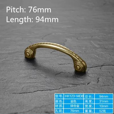 HK123-76mm MAXMIX 76 мм 96 мм 128 мм высококлассные золотые твердые ручки шкафа Ящики Мебель Шкаф золотые ручки - Цвет: HK123-76mm