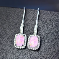 new fashion women earrings fire opal wedding engagement ear stud classic jewelry girl christmas gift free shipping