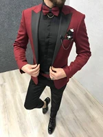 wine mens suits 2 piece peaky blinder classic tweed slim fit costume vintage suit jacket pants customize glitter wedding tuxedos