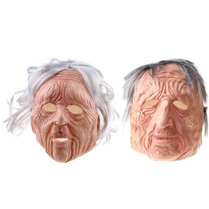 

Halloween Headgear Funny Spoof Grandma/Grandpa Latex Mask Cosplay Elderly Props