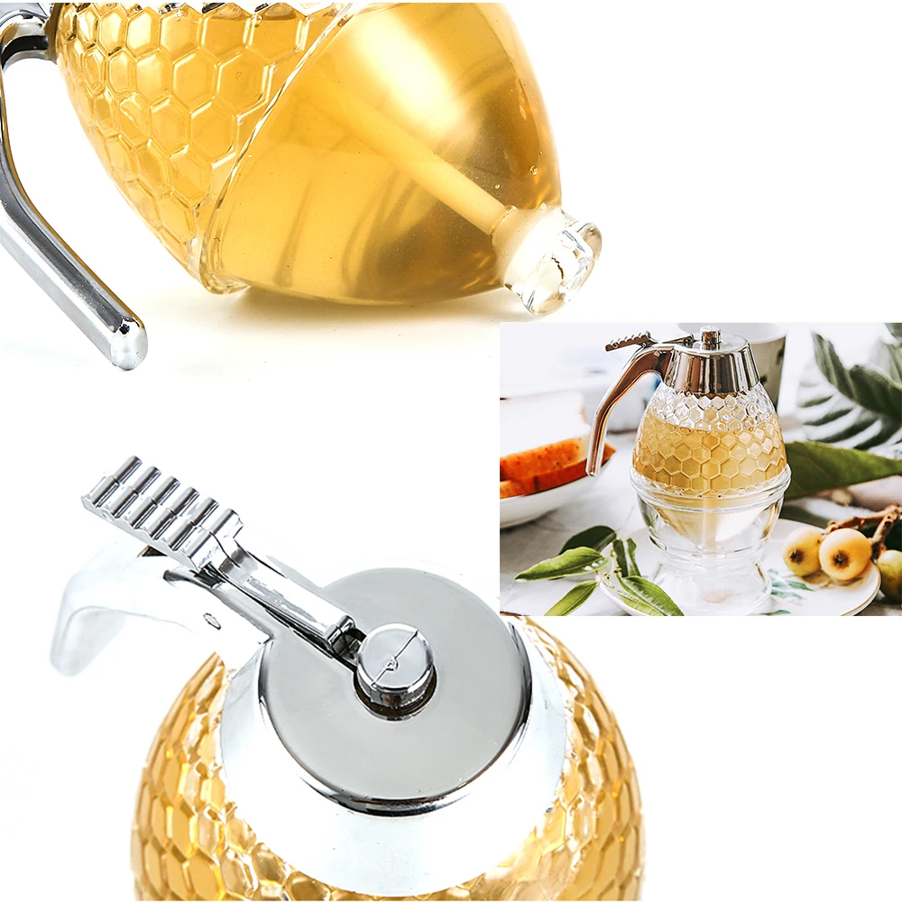 1PCS Honey Jar Juice Pot Dispenser 200Ml Drip Kettle Container Transparent Syrup Storage Holder Squeeze Bottle Kitchen Supplies | Дом и сад
