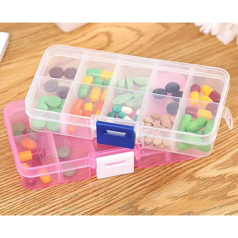 1 шт. 10 сеток регулируемая коробка для ювелирных изделий бусины таблеток Nail Art Tips