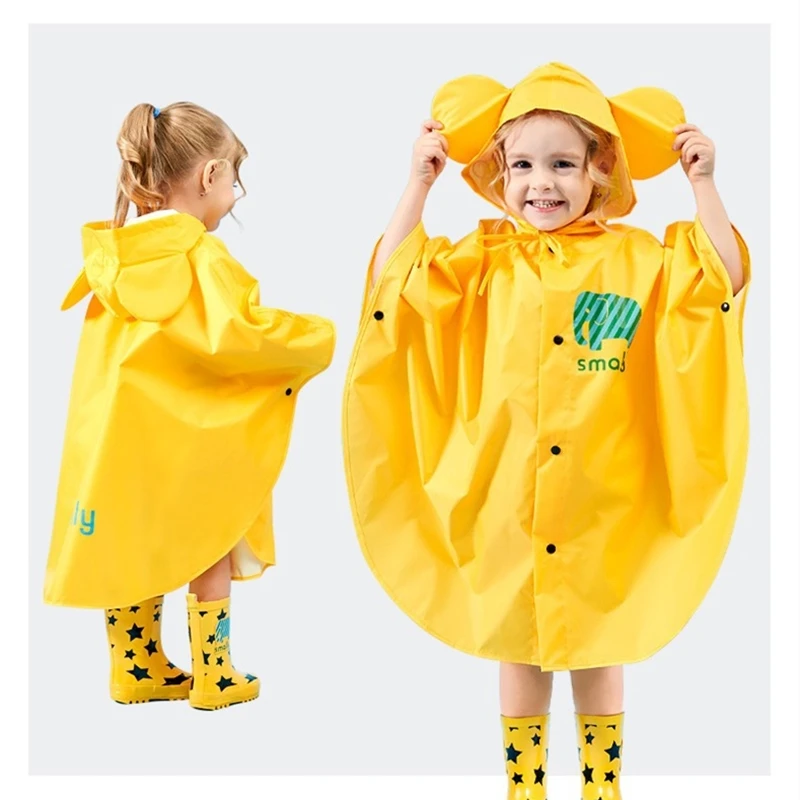 Дождевик детский с капюшоном дождевик пончо из полиэстера мультяшным дизайном
