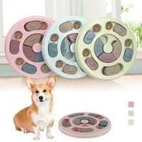 pet dog puzzle toys round interactive slow dispensing feeding pet dog training games increase iq feeder for small medium dogs