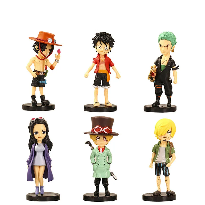 

6pcs/lot Anime one piece Luffy Snake Man PortgasD Ace PVC Figures Collectible Model Christmas Gift Toys Desktop decoration