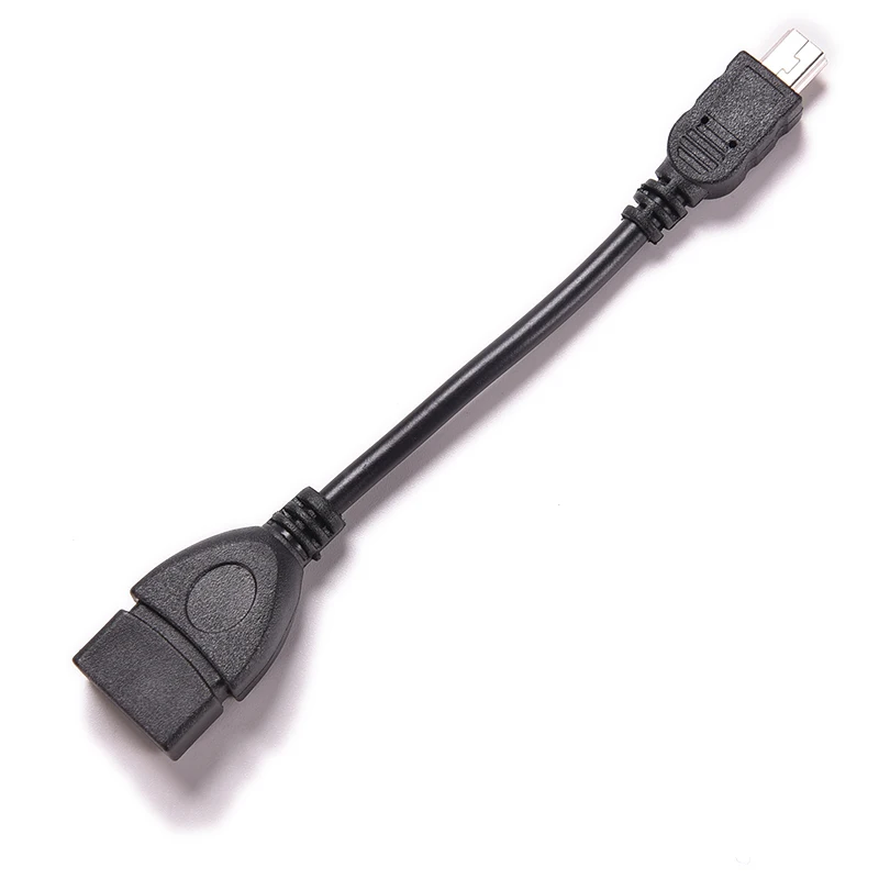 10cm Black New 5pin Mini USB Male To 2.0 Type A Female OTG Host Adapter Cable For Cellphone Tablet MP3 MP4 Camera - купить по