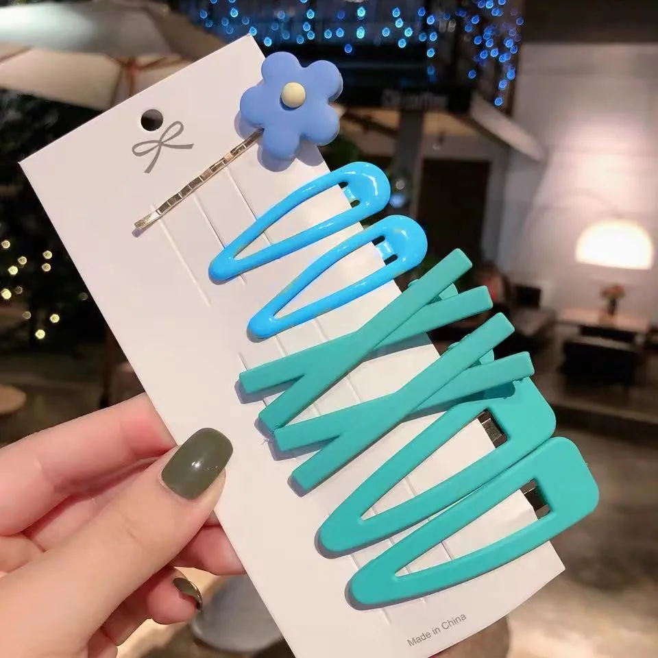 

7Pcs/Set Children Cute Candy Cartoon Flower Hairball Ornament Hair Clips Girls Alloy Hairpins For Kids Baby Hair Accessories