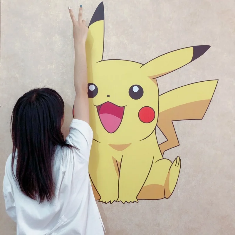 Наклейка на стену с покемоном Пикачу украшение для детской комнаты граффити