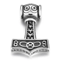 stainless steel viking thors hammer pendant vintage rune necklace pendants diy accessories jewelry making supplies