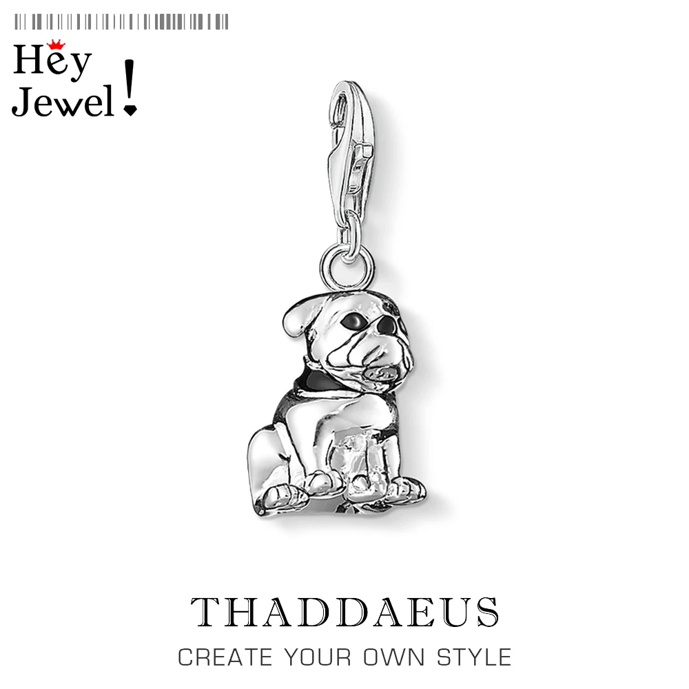 Горячие 925 стерлингового серебра милая собака Шарм Подвески Fit Браслет Ожерелье