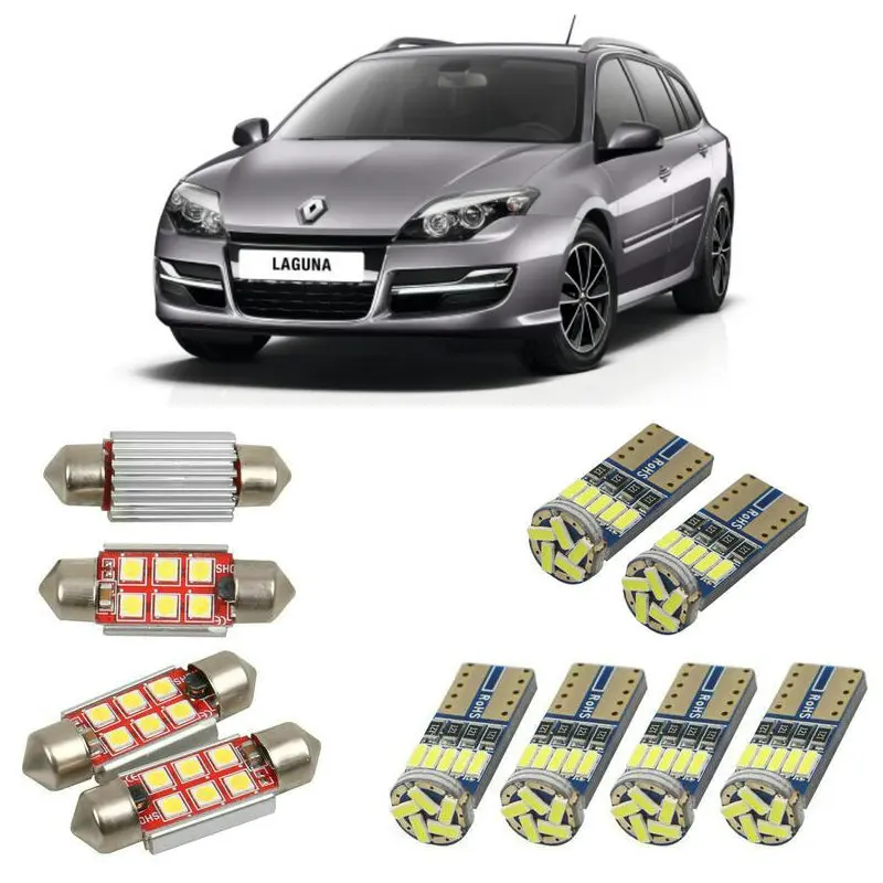 

Interior led Car lights For Renault laguna 3 sport tourer kt01 estate car accessories boot light License Plate Light 12pc