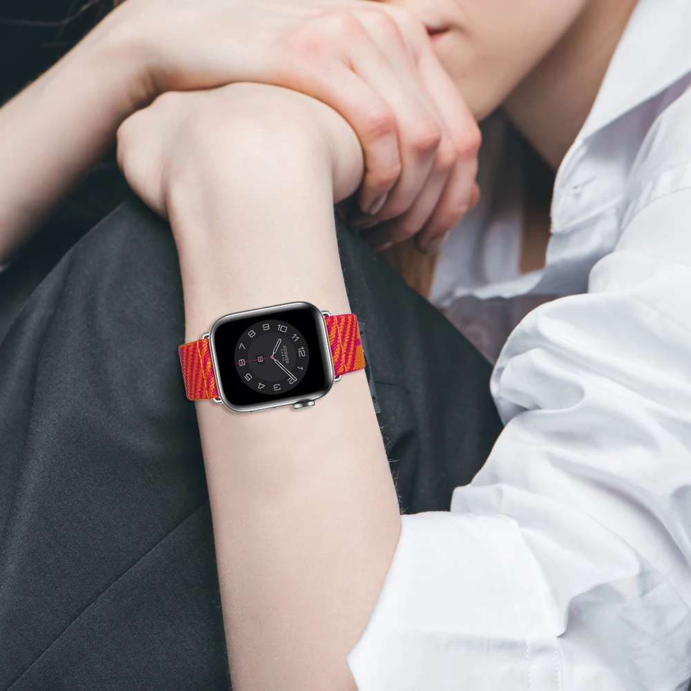 

Jumping Single Tour Strap For Apple Watch Band Nylon Braid 38/40/44/42mm Sports Lissome Band iWatch Series 6SE 5 4 3 Accessories