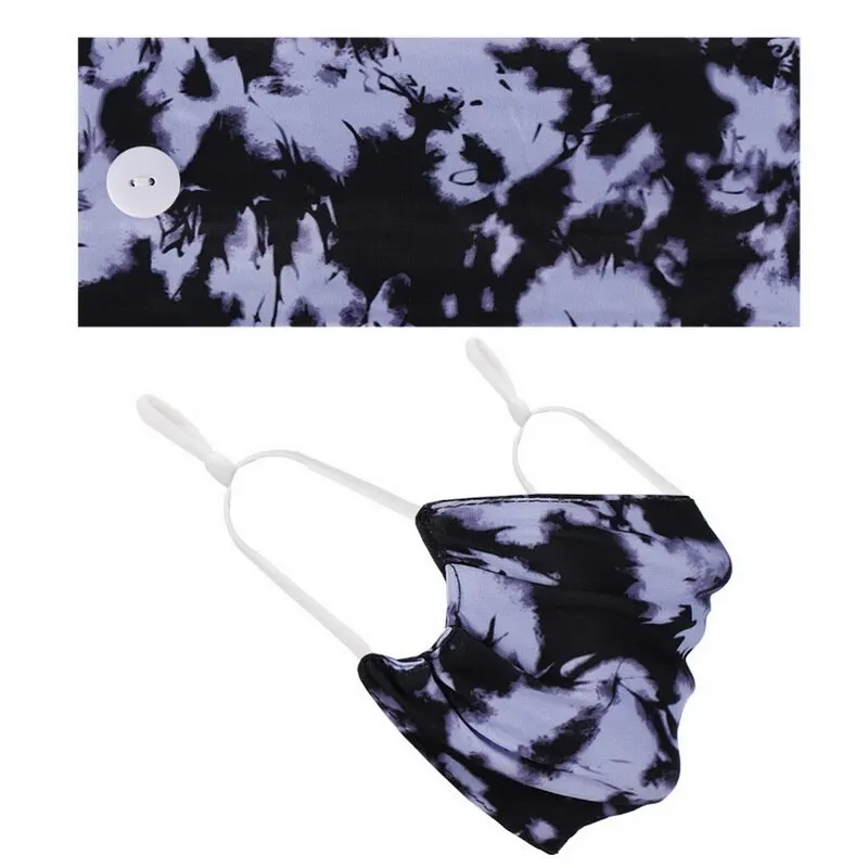 

2 PCs Soft Earmuff With Button For Women New Fashion Scarf Hair Accessories 2021 Outdoor Flower Printed Casual Headwear