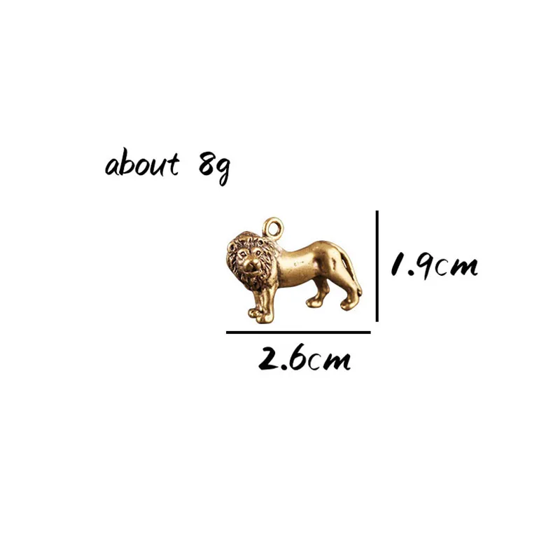 Винтажный медный маленький брелок со львом мужские подвески для автомобильных