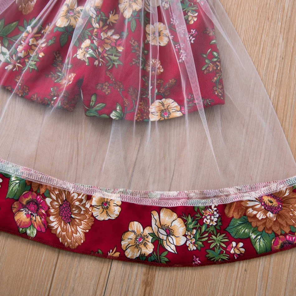 

Girl Summer Clothing Kids European and American Style Flower Suspender Dress Baby Girl Birthday Party Casual Clothes 1-4 Years