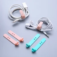 4pc cute silicone cable organizer case snap on data line headset usb data wrap cord winder wire protector storage holder cover