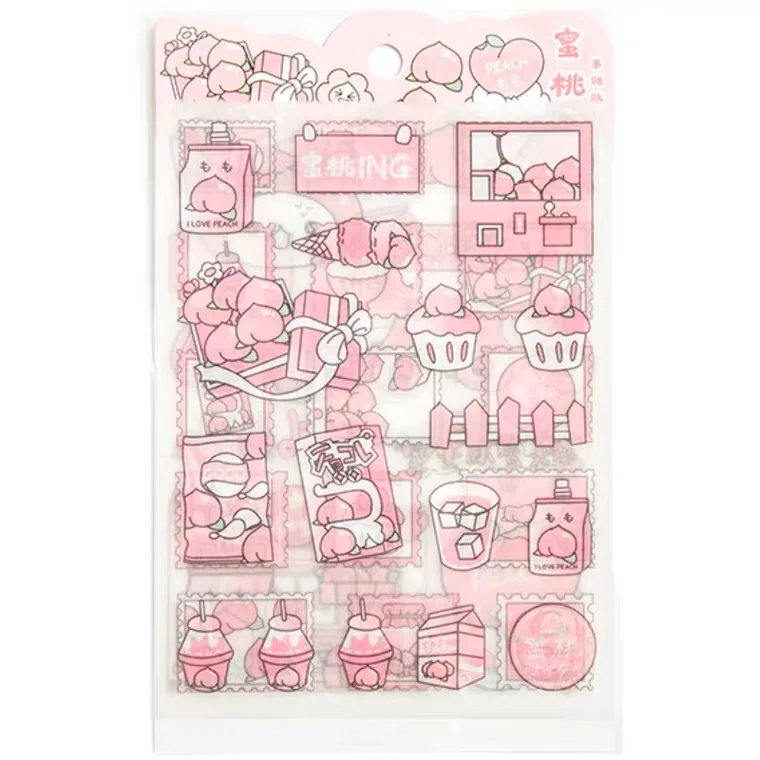 

20 Sheets Kawaii Stickers Pink Unicorn Strawberry Peach Decorative Adhesive Sticker DIY Craft Notebook Diary Cute Decoration