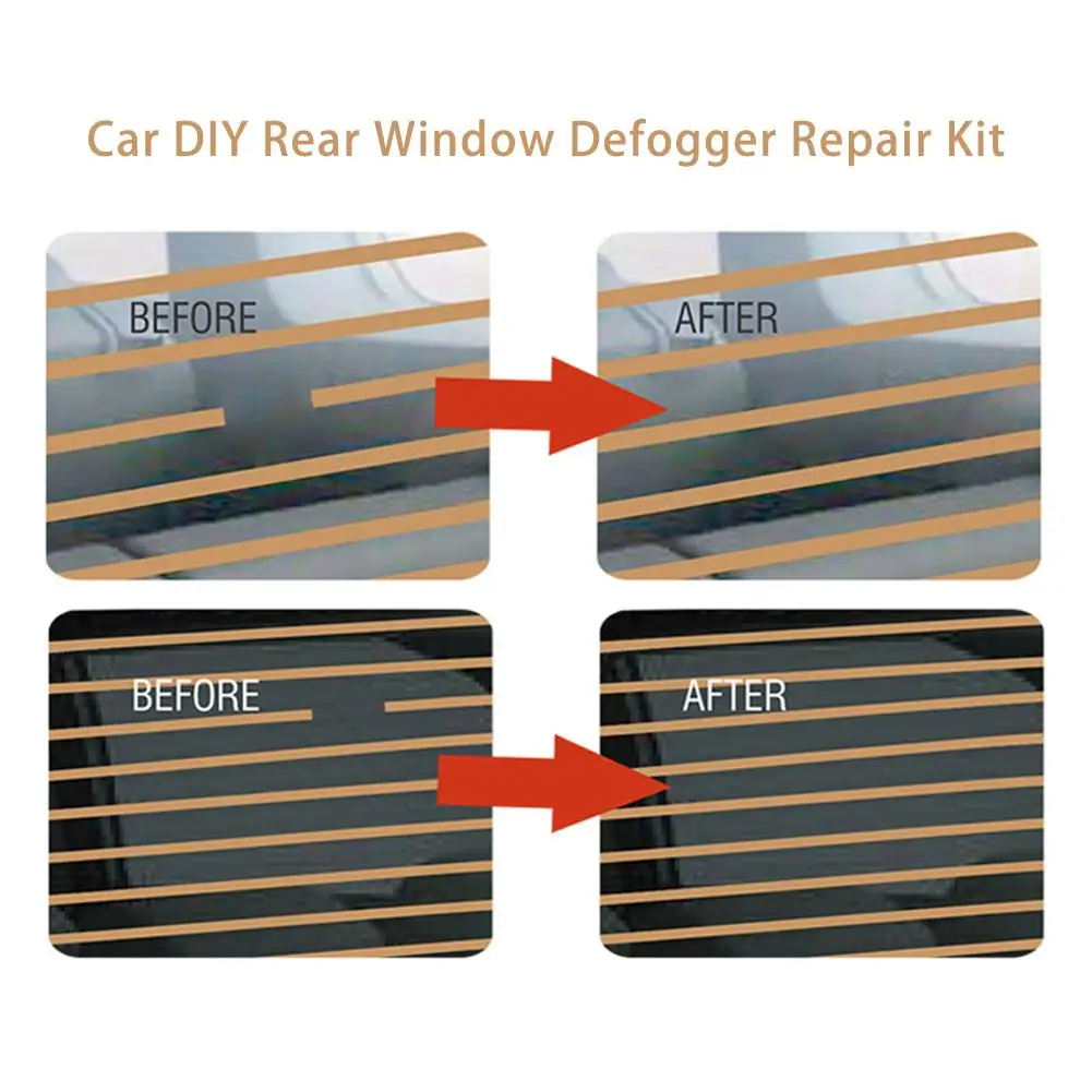 

Car DIY Rear Window Defogger Repair Kit Conduct Electricity Glue For Repair Scratched Broken Rear Window Defogger Grid Lines