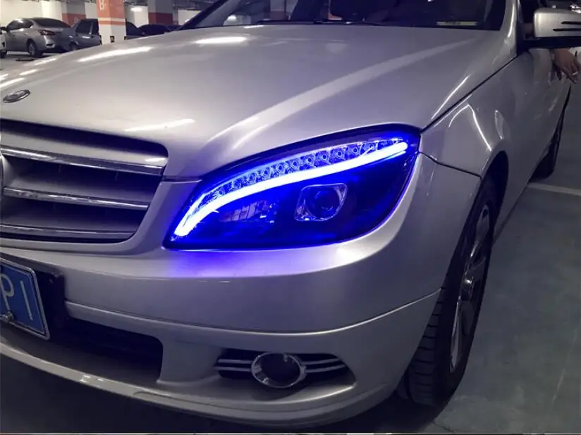 2008~ 2011y автомобильный бампер головной свет для Mercedes Benz W204 фара C180 C200 светодиодный DRL hid ксенон/галогенная лампа для W204 фары