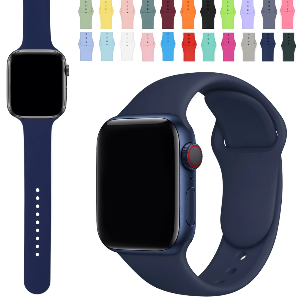 Ремешок для Apple Watch 6 Series SE 5 4 3 2 1 44 мм 40 резиновый браслет iWatch 4/5 42 38 умный Браслет |
