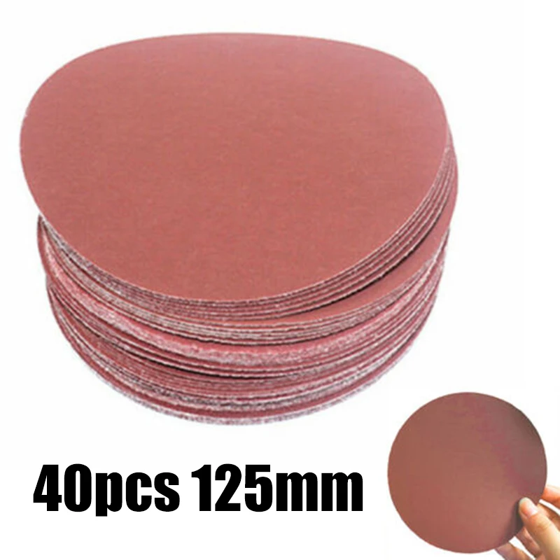 

40pcs 5 Inch 320-2000 Grit Sander Discs Sanding Polishing Pads Sandpaper Set