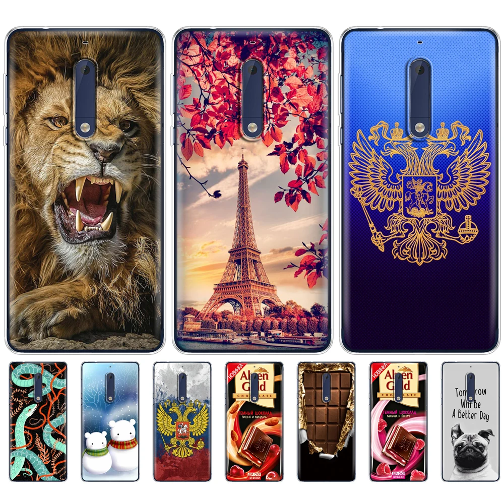 Силиконовый чехол для Nokia 1 2 3 5 plus 2018 Мягкий бампер из ТПУ задняя крышка телефона