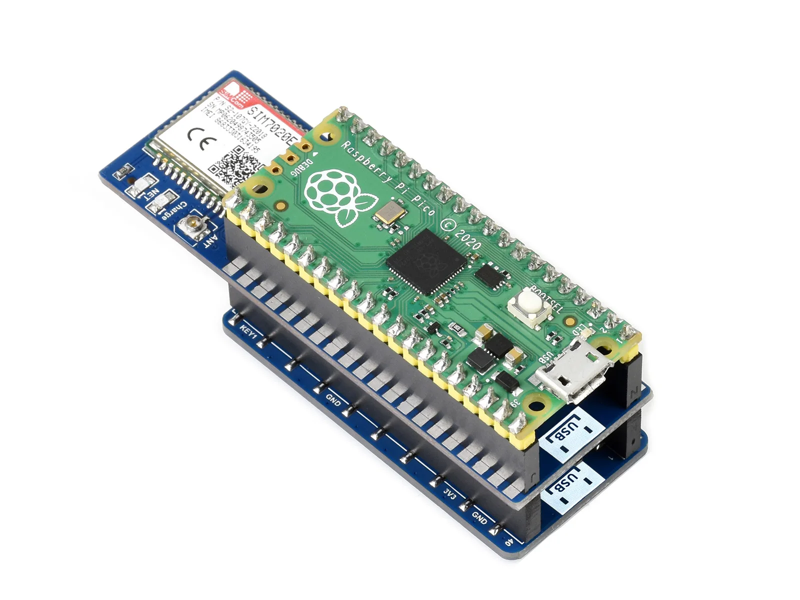 Модуль Waveshare SIM7080G NB-IoT / Cat-M(EMTC) GNSS для Raspberry Pi Pico поддержка глобальной полосы -