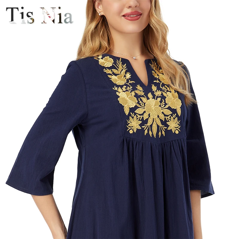 2021 Ladies Fashion Embroidered Long Skirt Casual Seven-point Robe Sleeve Folded Loose Waist Pure Color Robe Autumn XL 100 kg